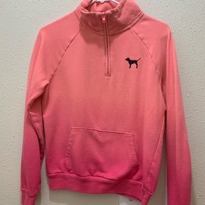 PINK Victoria's Secret Pink Ombre Long Sleeved 1/4 Zip Pullover Sweatshirt Top S